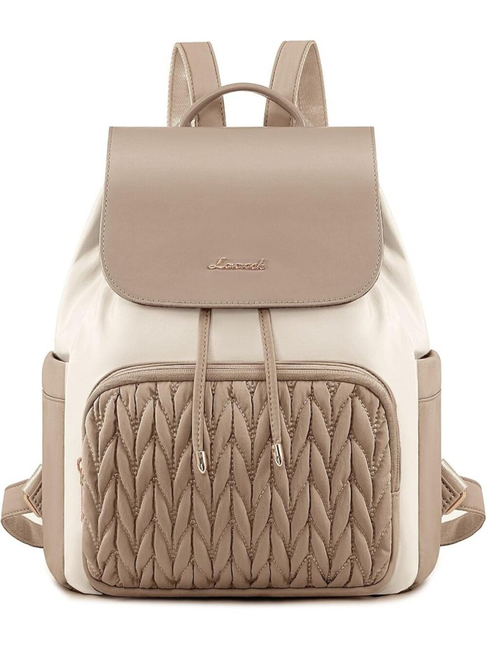 Women's off White lightweight Anti-theft 2 side pockets Small Backpack Purse